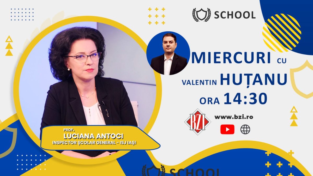 Toate detaliile despre debutul noului an şcolar, schimbările din Educaţie şi noile Legi, în Studioul BZI LIVE alături de prof. Luciana Antoci, inspector şcolar general ISJ Iaşi