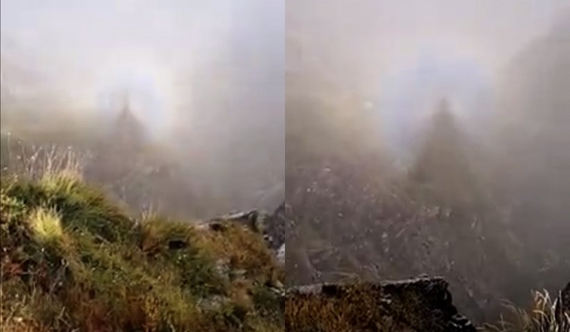 Fenomen rar în Munții Făgăraş. Un fotograf a surprins „stafia proiectată pe nor” – VIDEO