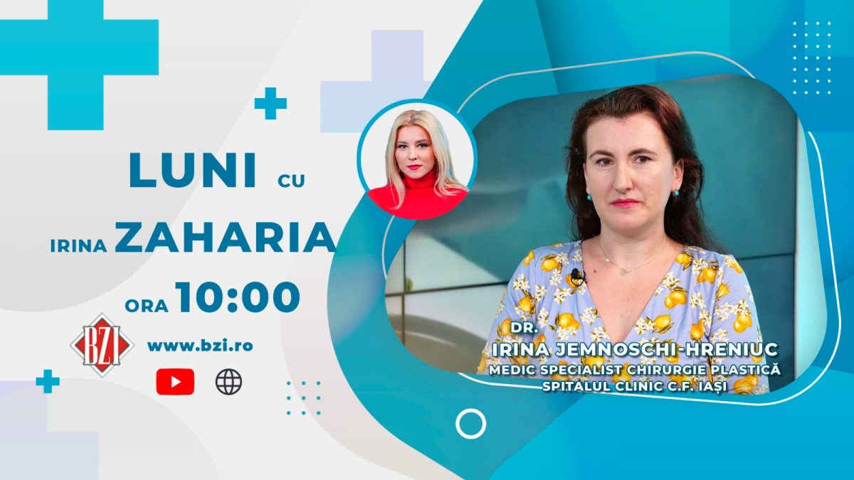 Dr. Irina Hreniuc Jemnoschi, medic specialist chirurgie plastică, Spitalul CF Iași, discută în emisiunea BZI LIVE despre reconstrucțiile chirurgicale post traumatice din perioada toamnei