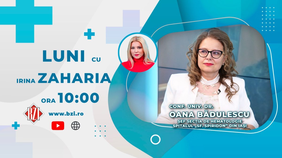 Conf. dr. Oana Bădulescu ,șefa secției de Hematologie a Spitalului Sfântul Spiridon Iași, discută în emisiunea BZI LIVE, despre complicațiile chirurgicale în cazul pacienților cu afecțiuni hematologice