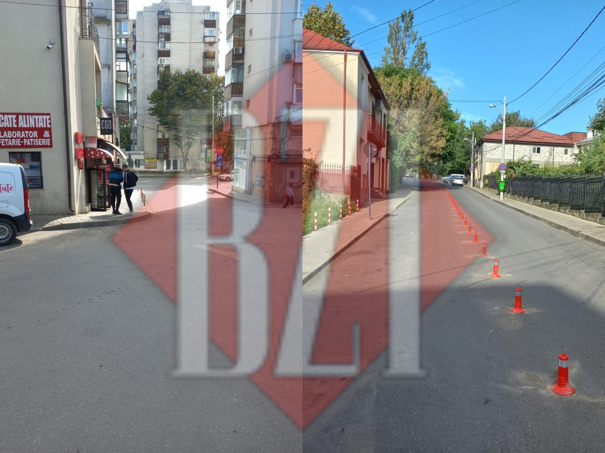 S-au montat separatoare de benzi pe strada Mihai Eminescu, din Iași, în apropiere de Bolta Rece