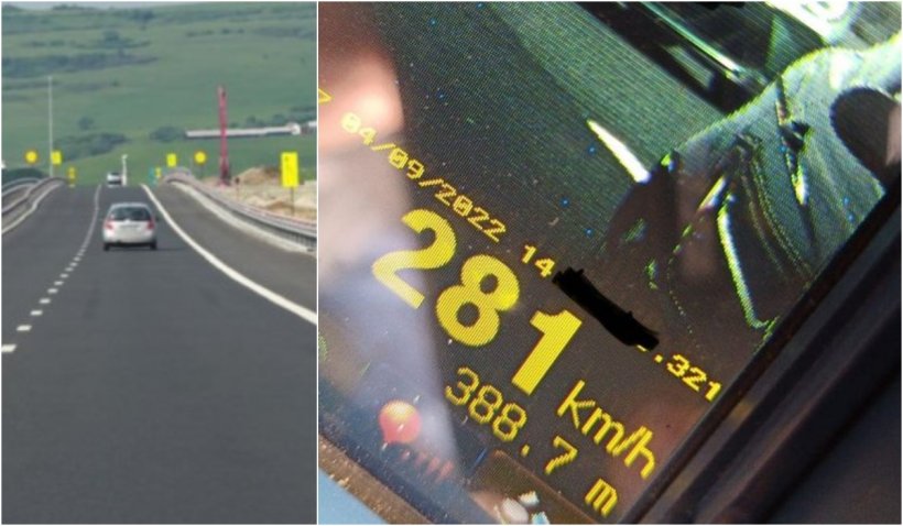 Record de viteză în România. Un şofer a fost prins cu 281 de km/h pe autostrada A1