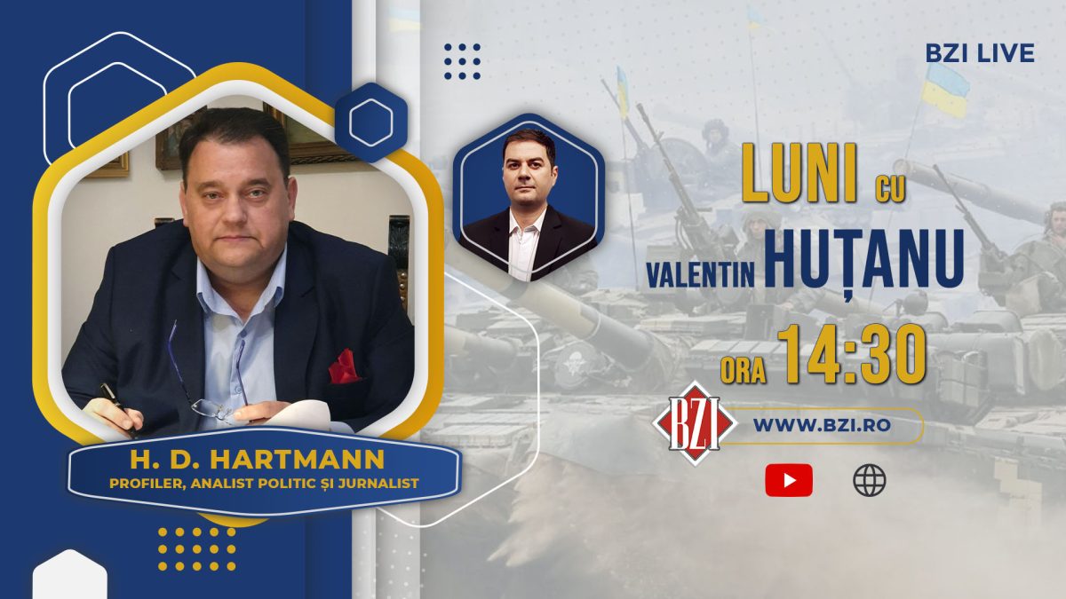 O nouă ediție de impact în Studioul BZI LIVE, alături de jurnalistul, analistul politic și profilerul H.D. Hartmann