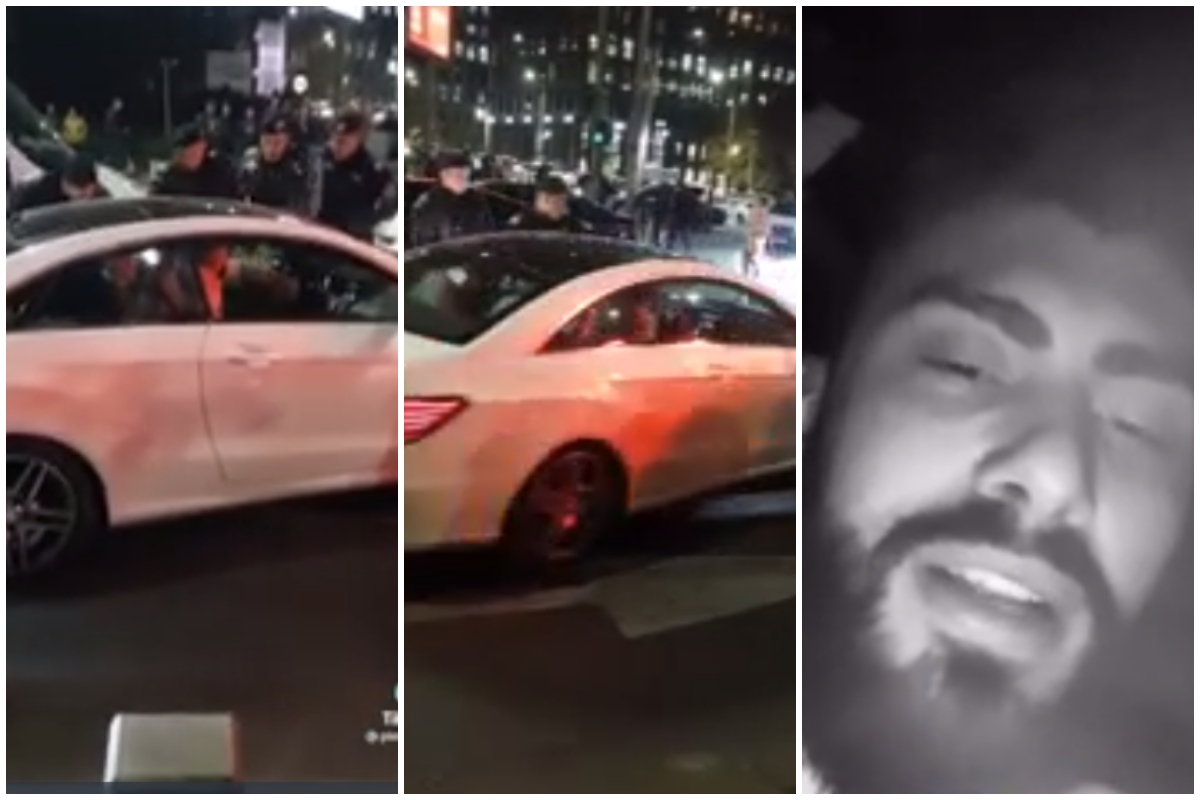 Individul care a fugit de poliție, fiind aproape la un pas să calce oamenii pe trecerea de pietoni, a fost prins de oamenii legii – VIDEO
