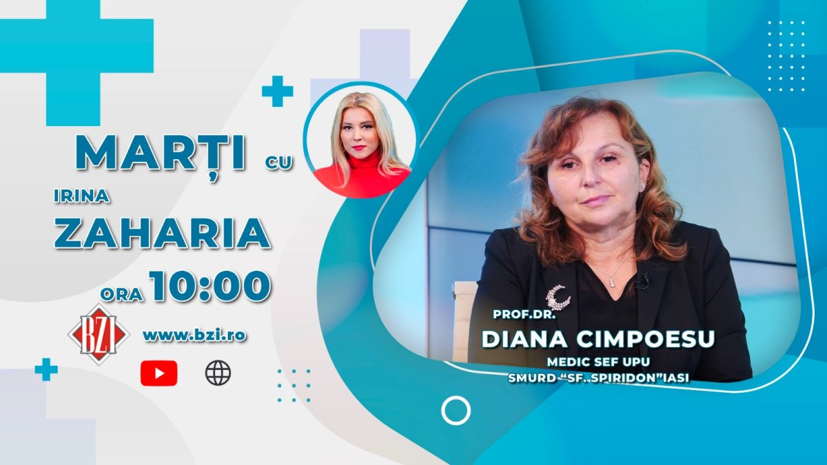 Prof. univ. dr. Diana Cimpoesu – medic şef UPU, Spitalul “Sfântul Spiridon” Iaşi, discută la BZI LIVE despre cazurile cu care se confruntă secția UPU a Spitalului Sfântul Spiridon Iași