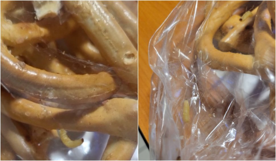 Surpriza unui consumator într-un hipermarket din Galați: Covrigi cu viermi