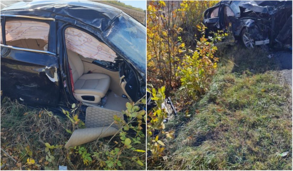 Grav accident rutier în apropiere de Piteşti, după o depăşire ratată. Cinci răniţi, un bărbat şi-a pierdut braţul