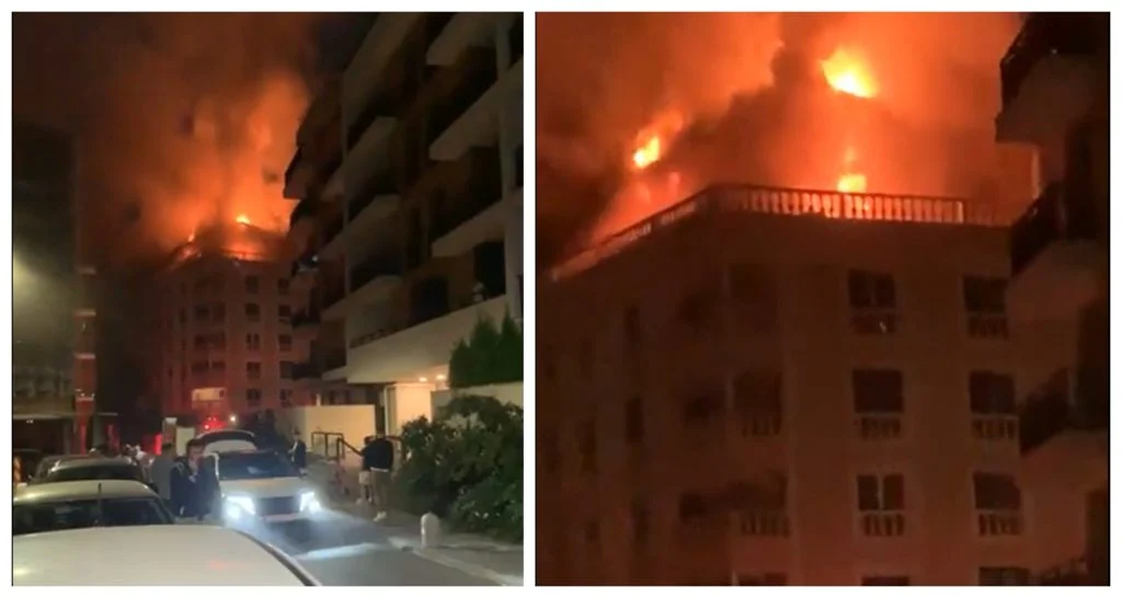 Incendiu puternic în București. Arde acoperișului unui penthouse de pe Șoseaua Nordului