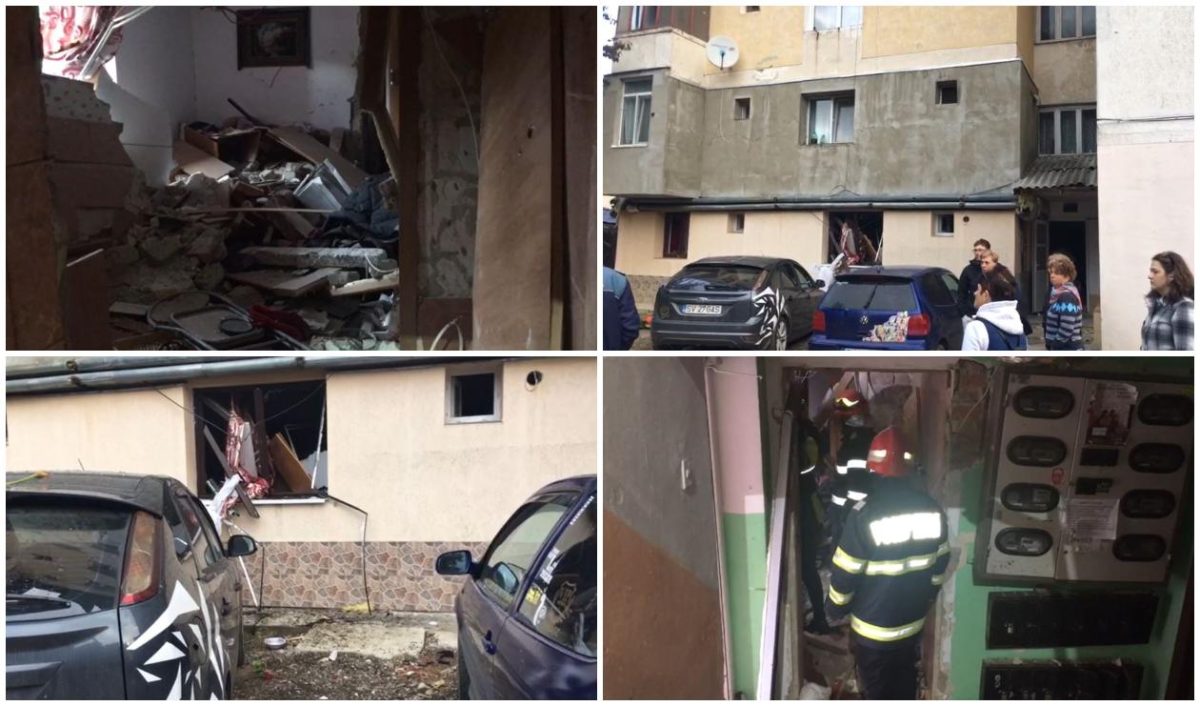 O butelie a explodat la Vatra Dornei. Pagubele implică un număr de 16 apartamente şi două maşini