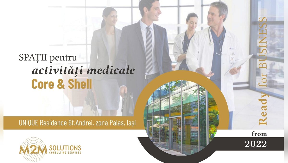 Spații clasa A pentru activități medicale, cu facilități și dotări de top, în cea mai concentrată zonă de business a Iașului