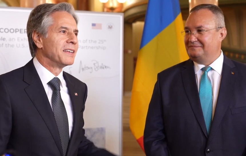 Antony Blinken și Nicolae Ciucă, împreună la Ateneul Român: ”Este un moment foarte important!” – VIDEO