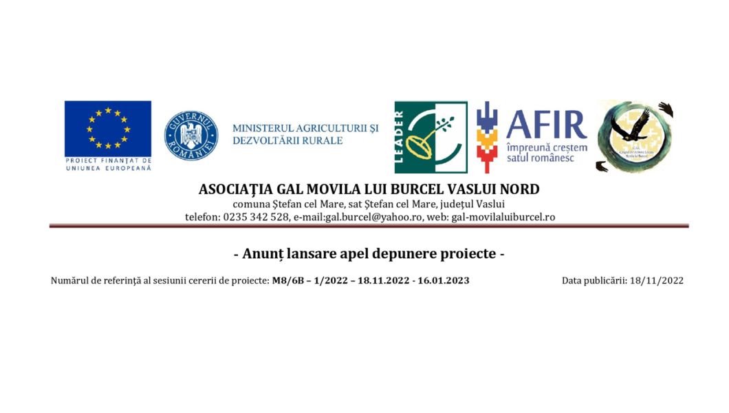 Asociaţia Gal Movila Lui Burcel Vaslui Nord