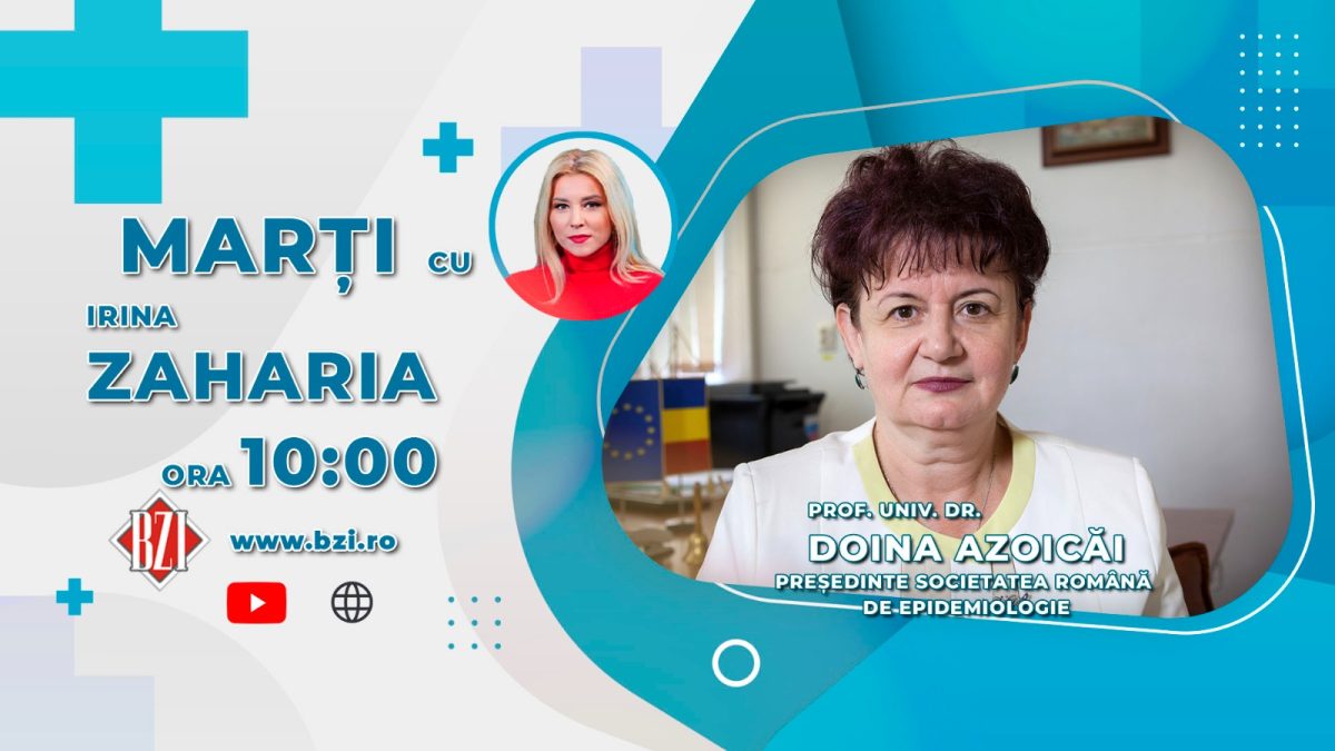 Prof. dr. Doina Azoicăi, prof. epidemiologie UMF IAŞI, discută în platoul BZI LIVE despre cursurile postuniversitare de vaccinare antigripală pentru farmaciști