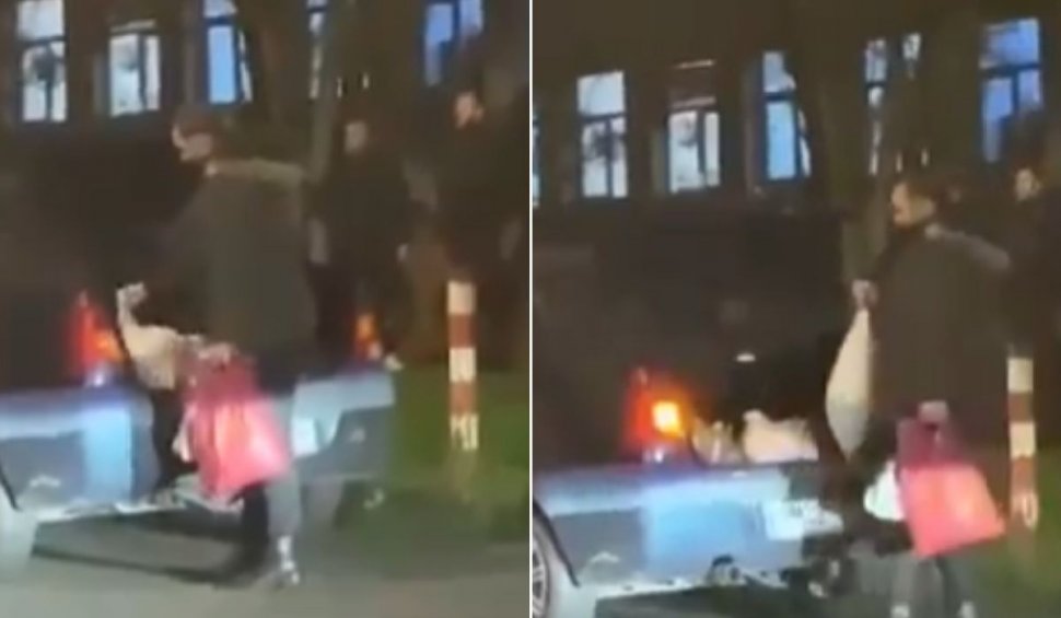 Angajată a Spitalului Judeţean Satu Mare, filmată în timp ce ducea din Unitatea de Primi Urgențe la maşină saci cu făină şi baxuri de ulei – VIDEO