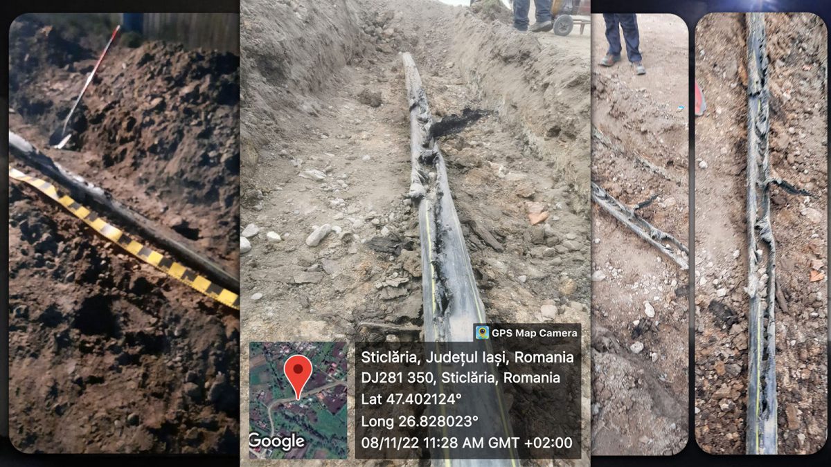 Pericol de explozie în urma unei avarii la o conductă de gaz! „Este o nenorocire, nici nu vreau să îmi închipui ce se poate întâmpla!“ – GALERIE FOTO