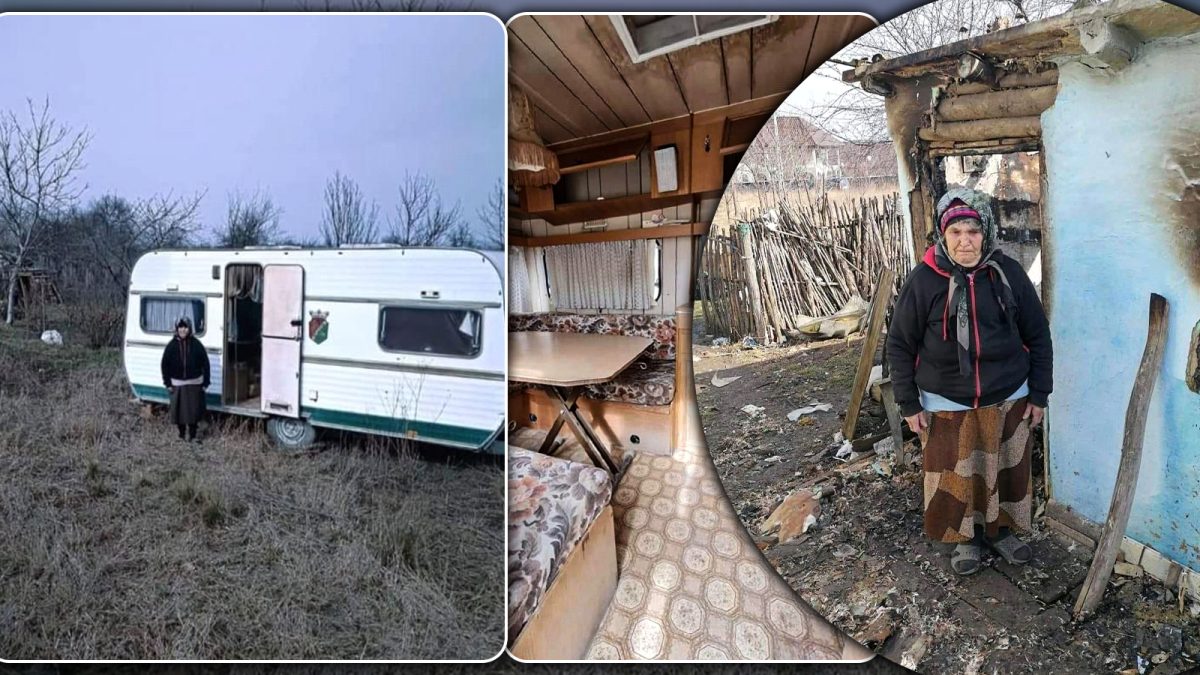 Sfâșietor! O bătrână locuiește într-o rulotă, după ce casa în care a trăit o viață a ars din temelii!