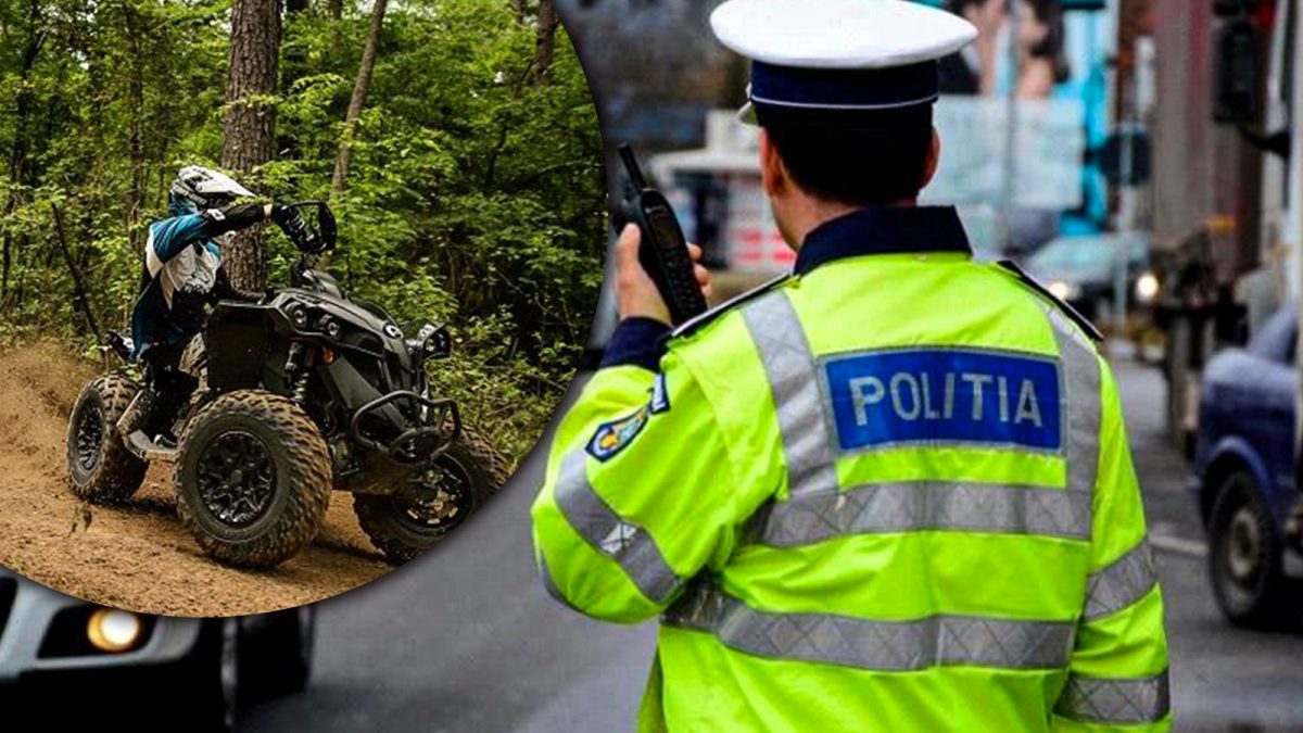 Un ieșean a fost prins beat pe ATV de către oamenii legii! Bărbatul a consumat jumătate de litru de pălincă