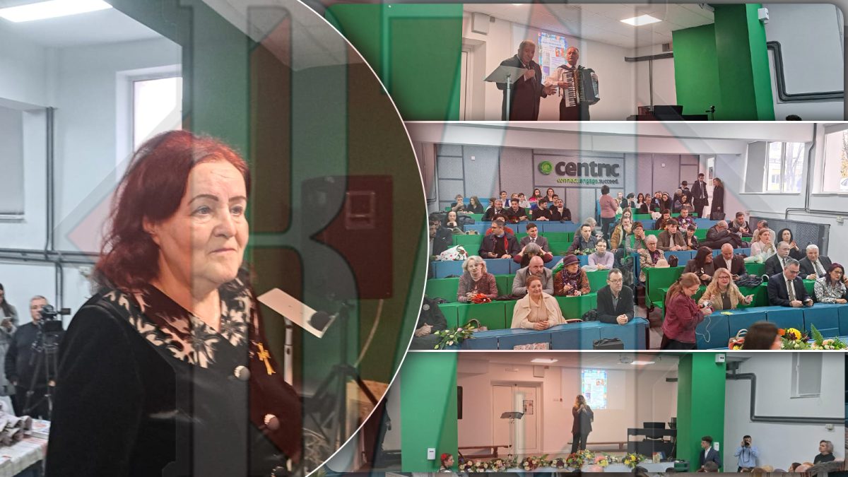 Activitate culturală la Liceul Teoretic de Informatică „Grigore Moisil” Iași. În prim plan, ultimul descendent al scriitorului Ion Creangă, Olguța Creangă-Caia – GALERIE FOTO