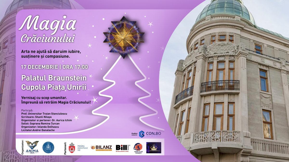 Ieșenii sunt așteptați în număr cât mai mare pentru a se bucura de „Magia Crăciunului”! Vor putea aduce un zâmbet pe chipul unui copil nevoiaș!