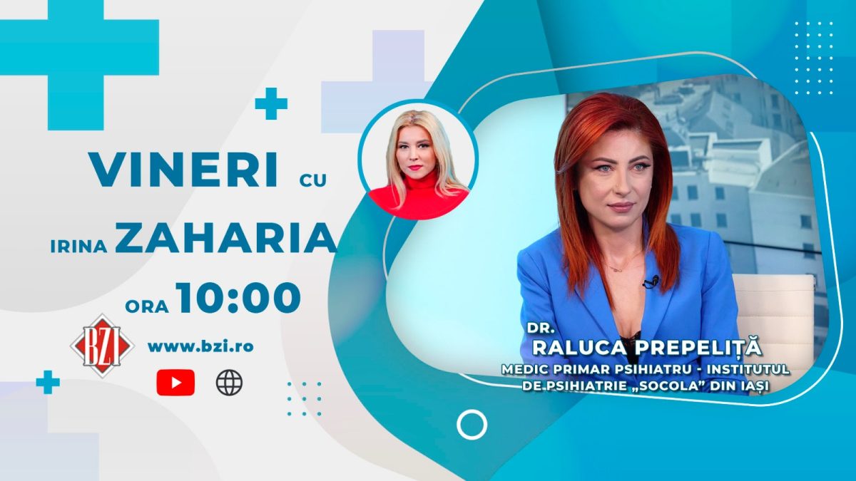 Dr. Raluca Prepeliță, medic primar psihiatru, Institutul de Psihiatrie Socola Iași, discută în emisiunea BZI LIVE despre urgentele cu care se confruntă psihiatrii în perioada sărbătorilor de iarnă