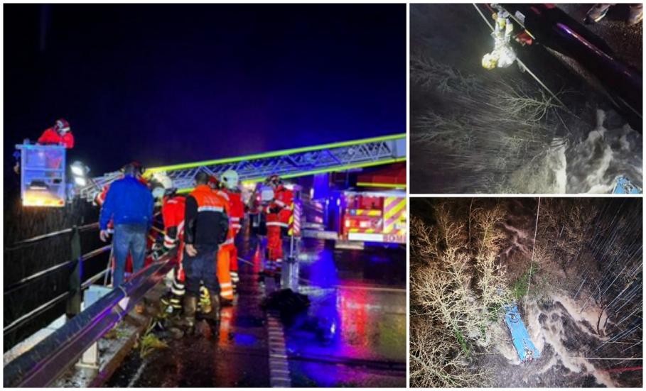 Tragedie în Spania în ziua de Crăciun: Șase morți după ce un autobuz a plonjat de pe un pod într-un râu