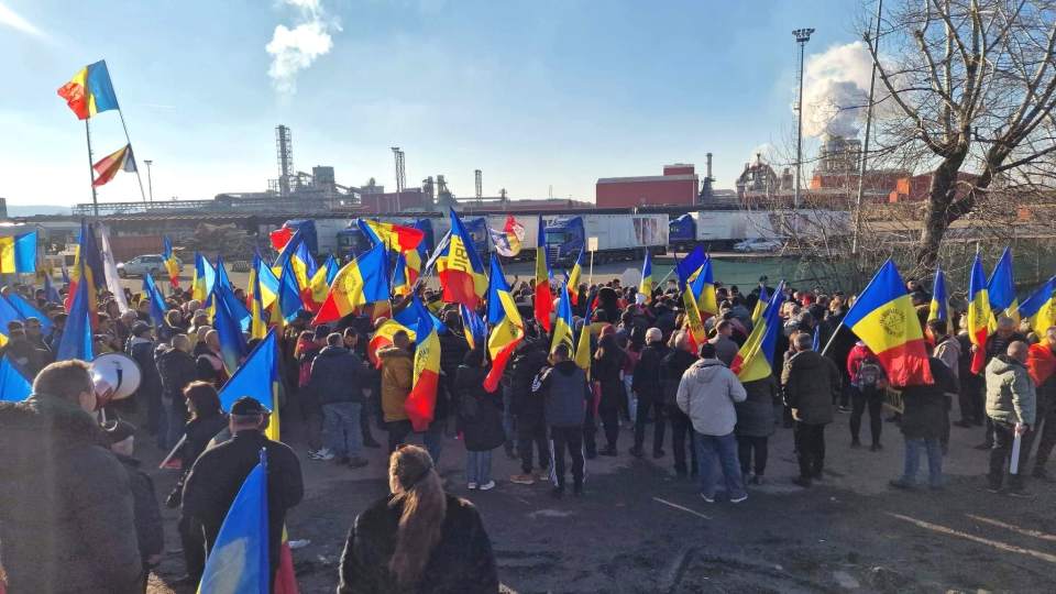 Protest AUR la poarta firmelor austriece care prelucrează lemnul. George Simion: „Se încearcă distrugerea pădurilor”