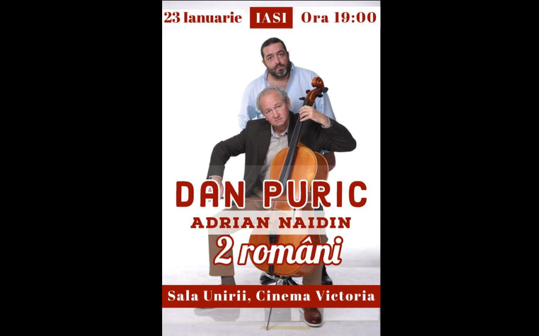 În seara aceasta are loc spectacolul „2 români”, cu Dan Puric si Adrian Naidin la Cinema Victoria