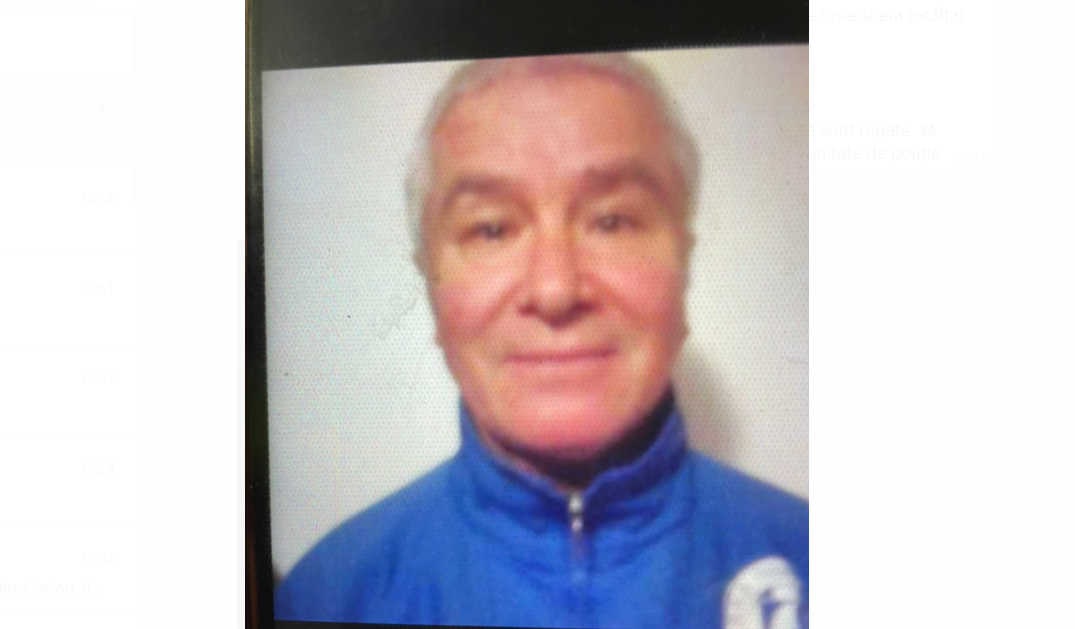L-ați văzut? Un bărbat în vârstă de 69 de ani a fost dat dispărut