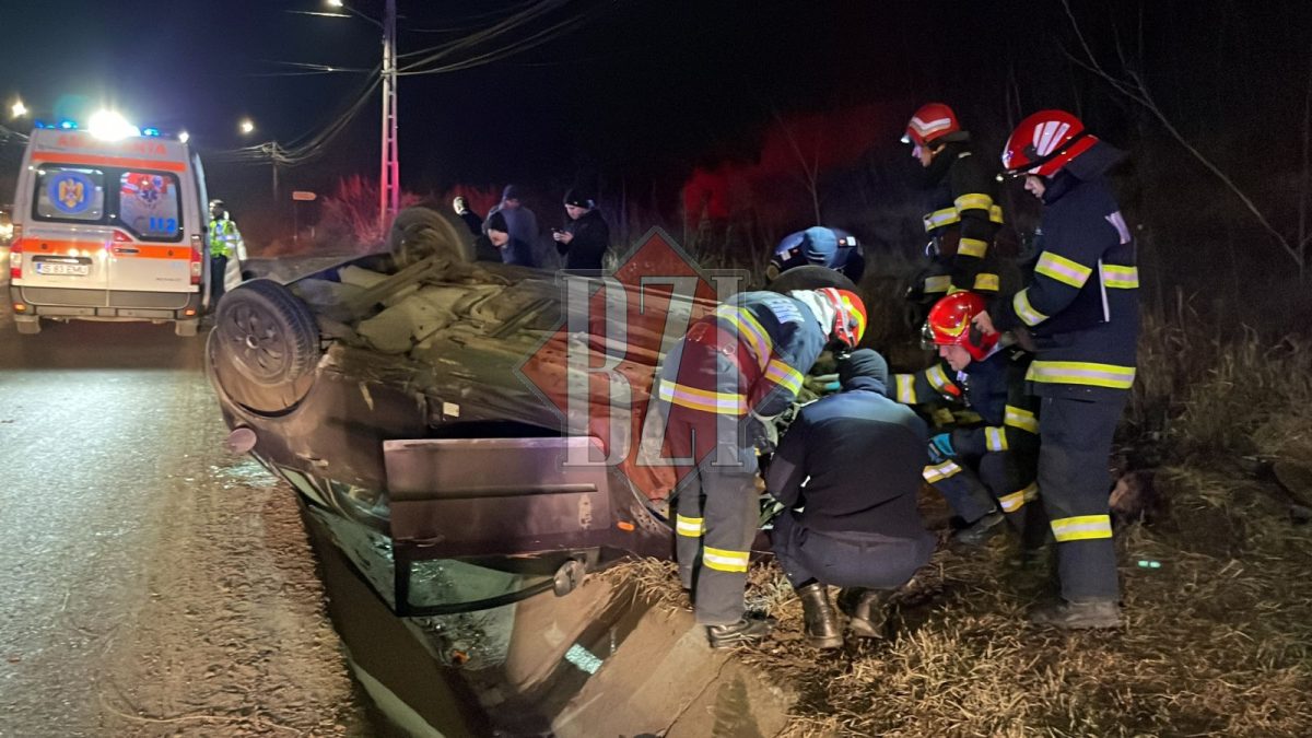 Accident rutier în Lunca Cetățuii. O mașină s-a răsturnat – EXCLUSIV, FOTO, UPDATE