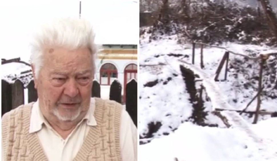 Locuitorii unui sat din Argeș sunt nevoiți să își construiască singuri o punte ca să poată ieși din case. Viceprimarul le-a trimis un buștean