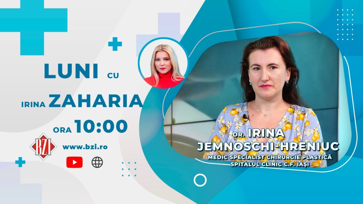 Dr. Irina Hreniuc Jemnoschi, medic specialist chirurgie plastică, Spitalul CF Iași, discută în emisiunea BZI LIVE despre cazurile cu care s-au confruntat medicii de chirurgie reconstructivă în perioada sărbătorilor