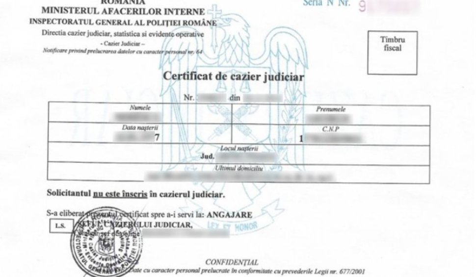 Președintele Iohannis a promulgat legea care prevede eliberarea cazierului judiciar și în format electronic