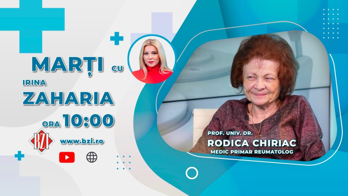 Prof. dr. Rodica Chiriac, medic specialist reumatolog, vine în platoul BZI LIVE să ne vorbească despre afectiunile pacienților cu afecțiuni reumatologice și meteosensibili