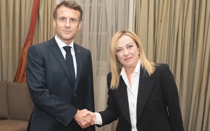 Președintele francez Emmanuel Macron şi şefa guvernului italian Giorgia Meloni au discutat despre modalităţile de a stimula investiţiile în Europa