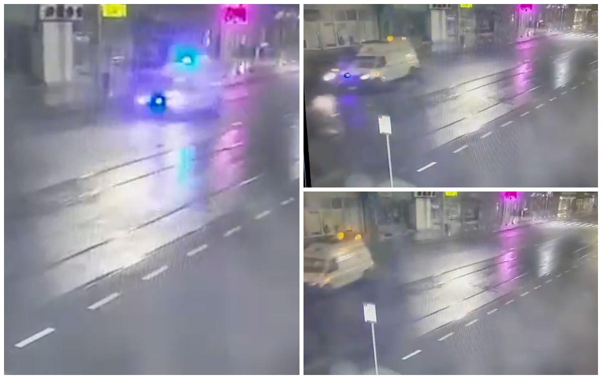 O ambulanţă în misiune a fost lovită de un şofer băut la Galați. Pacientă care se afla în spate a fost rănită – VIDEO