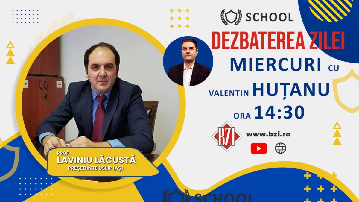Prof. Laviniu Lăcustă, preşedintele USLIP Iaşi în Platoul BZI LIVE la „Dezbaterea Zilei”