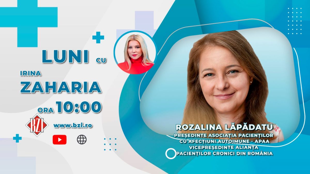 Rozalina Lăpădatu, președintele Asociației Pacienților cu Afecțiuni Autoimune, discută în emisiunea BZI LIVE despre minusurile cu care se confruntă pacienții cronici și cei cu boli autoimune din România