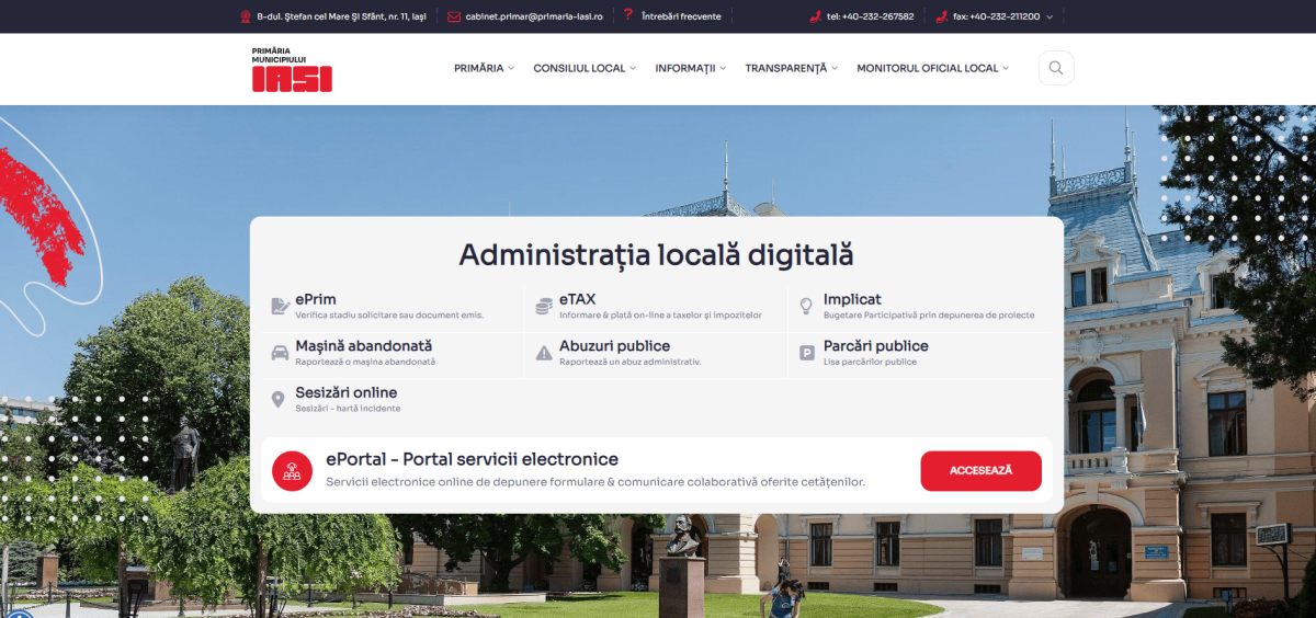 Site-ul Primăriei Iaşi a fost actualizat! Valoarea contractului a fost de aproximativ 10.000 euro – FOTO