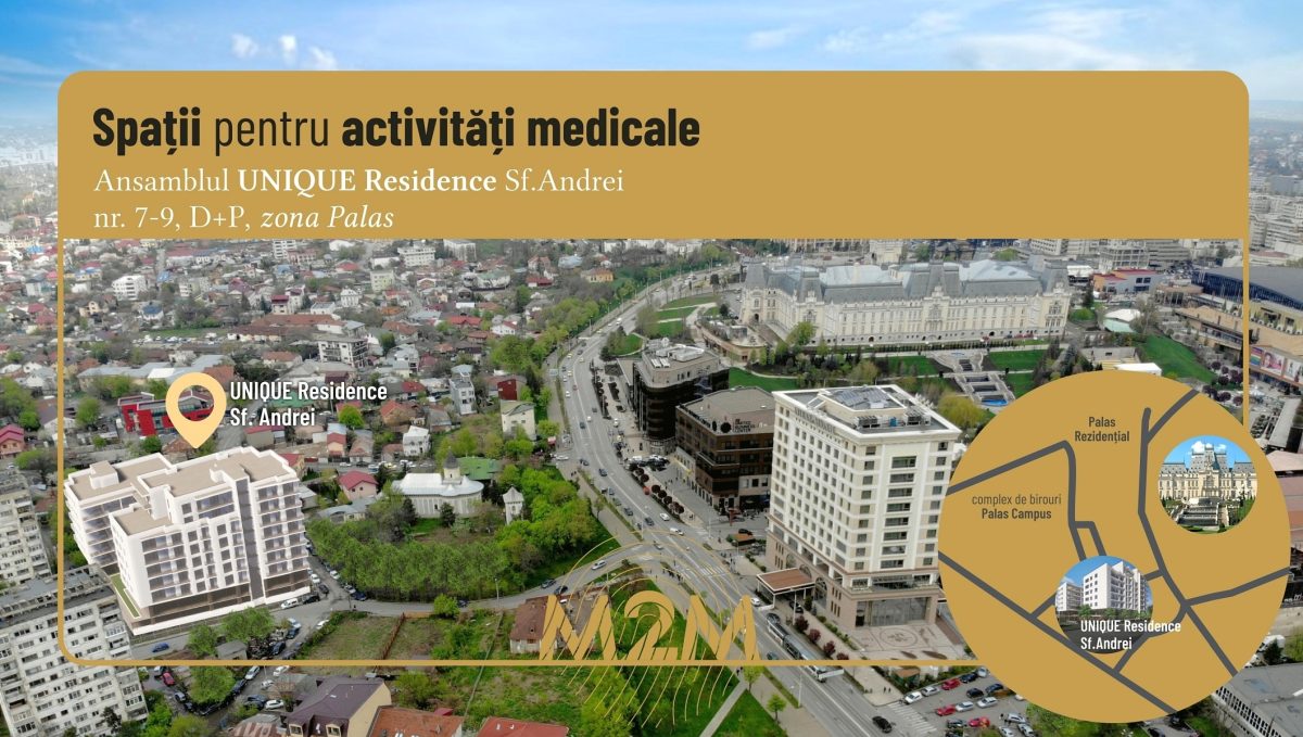 Spații clasa A cu facilități și dotări Premium în inima Iașului, într-un ansamblu reprezentativ de apartamente Made To Measure