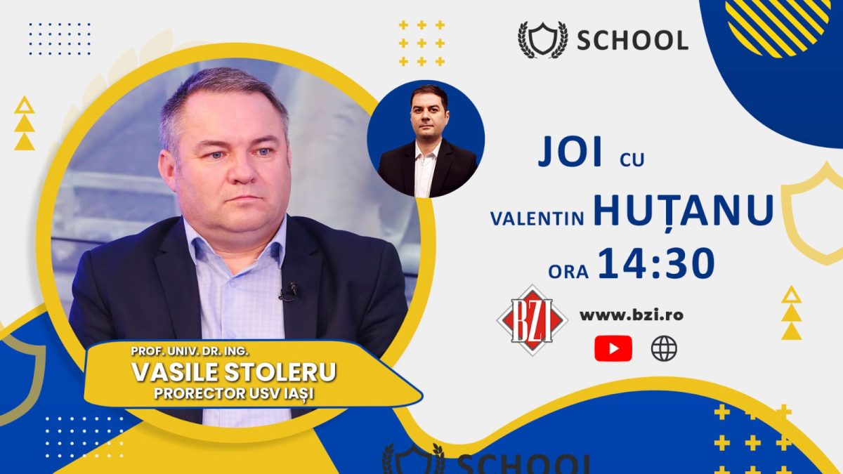 Ultimele noutăți, proiecte, activități cu și pentru studenți, burse, programe Erasmus respectiv Admiterea 2023 de la USV Iași, într-o ediție BZI LIVE de maxim impact academic alături de prof. univ. dr. ing. Vasile Stoleru, prorector al instituției
