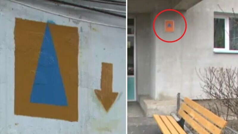Ce înseamnă triunghiul albastru într-un pătrat portocaliu, semnul care apare pe mii de blocuri din România