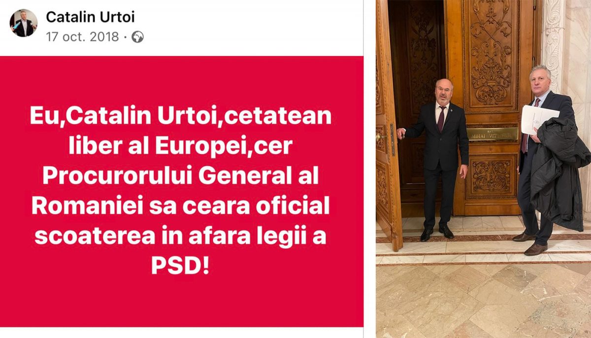 Reclamă ieftină și falsă a PSD-istului Urtoi și a senatorului zero, Maricel Popa! S-au pozat în fața ușii