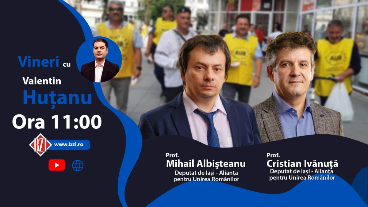 Despre cele mai fierbinți și importante subiecte pentru cetățeni, într-o nouă ediție specială BZI LIVE alături de profesorii Cristian Ivănuță și Mihail Albișteanu, deputați de Iași ai Alianței pentru Unirea Românilor