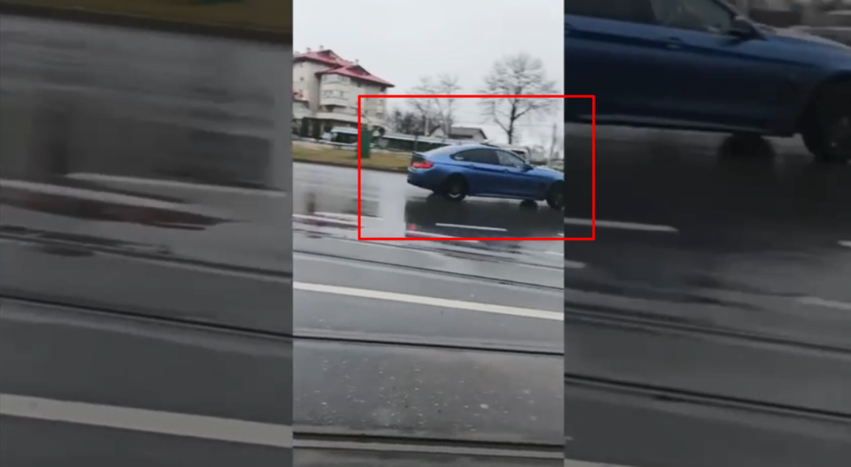 Tupeu în trafic! Un şofer cu BMW a făcut drifturi în sensul giratoriu de la Agronomie – VIDEO