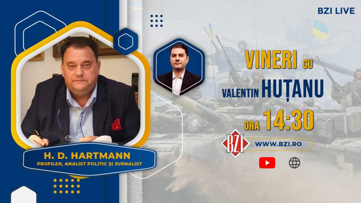 O nouă ediție de impact la BZI LIVE, alături de jurnalistul, analistul politic și profilerul H.D. Hartmann