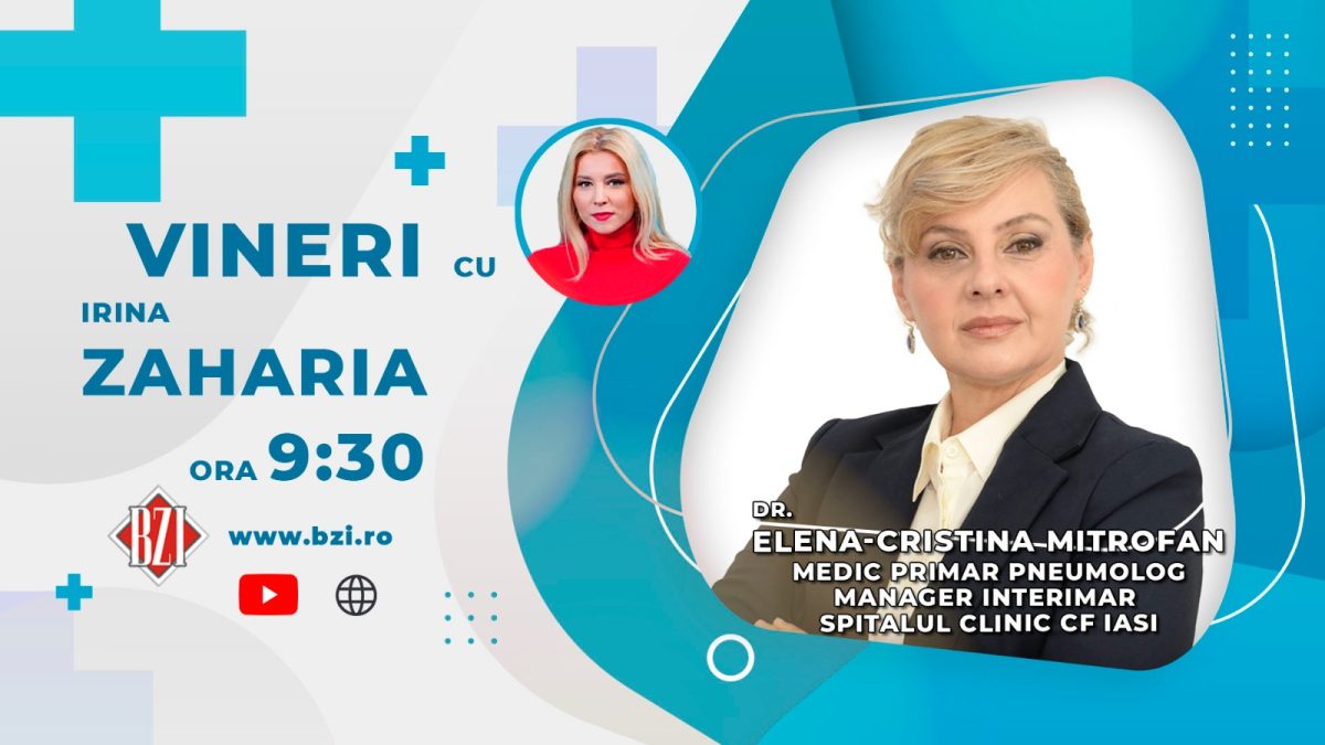 Dr. Mitrofan Elena Cristina , medic primar pneumolog, manager interimar al Spitalului Clinic CF Iasi discută în ediția BZI LIVE despre proiectele medicale ale spitalului