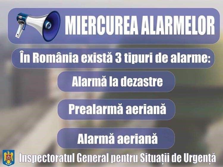 Miercurea Sirenelor: Exercițiu național de înștiințare – alarmare