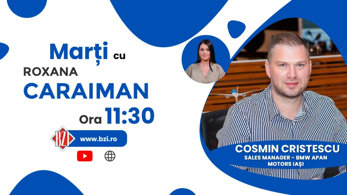 Marți, 21 februarie 2023, începând cu ora 11:30, în studioul BZI LIVE va fi prezent Cosmin Cristescu, sales manager BMW APAN Motors