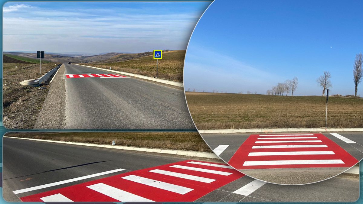 Dorel a comis-o din nou. O trecere de pietoni a fost amenajată în mijlocul unui câmp – FOTO