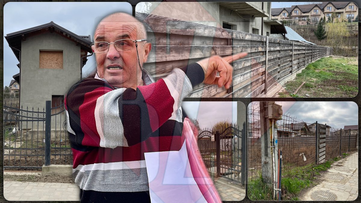 Scandal între doi vecini, în Bucium, din cauza unui gard. Unul dintre ei refuză să demoleze construcția, deși există hotărâre judecătorească – GALERIE FOTO